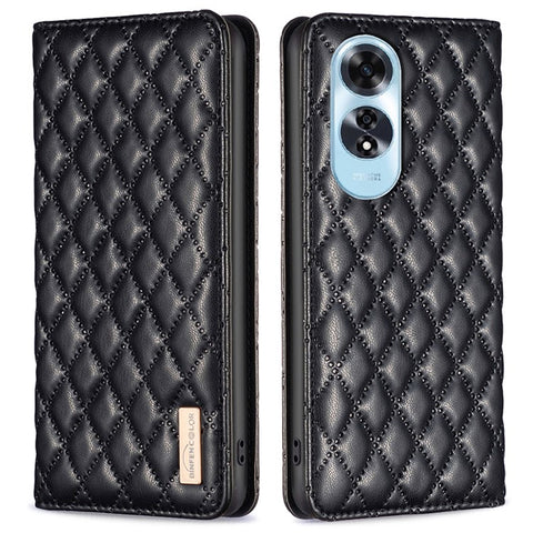 BINFEN COLOR BF Style-16 For Oppo A60 4G Case Magnetic Closure Imprinting Leather Phone Cover