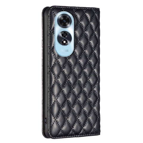 BINFEN COLOR BF Style-16 For Oppo A60 4G Case Magnetic Closure Imprinting Leather Phone Cover