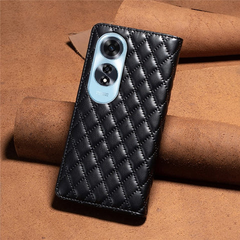 BINFEN COLOR BF Style-16 For Oppo A60 4G Case Magnetic Closure Imprinting Leather Phone Cover