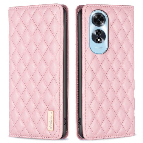 BINFEN COLOR BF Style-16 For Oppo A60 4G Case Magnetic Closure Imprinting Leather Phone Cover