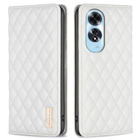 BINFEN COLOR BF Style-16 For Oppo A60 4G Case Magnetic Closure Imprinting Leather Phone Cover