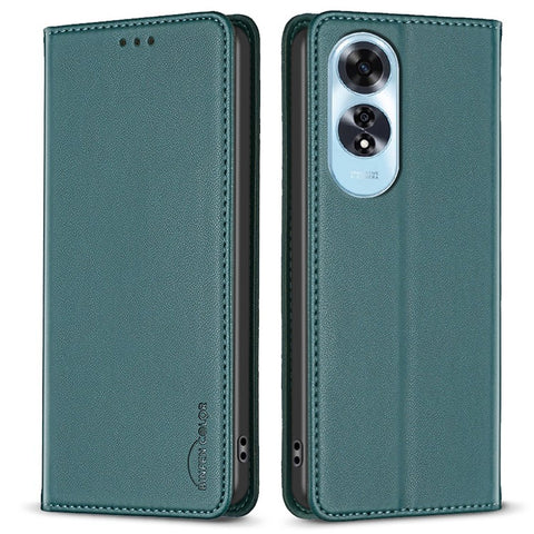BINFEN COLOR BF18 For Oppo A60 4G Cell Phone Case Magnetic PU Leather Phone Cover with Card Slots