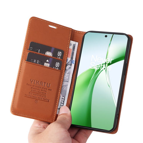 YIKATU YK-001 For OnePlus Nord CE4 5G Case Strong Magnetic Closure PU Leather Wallet Cover