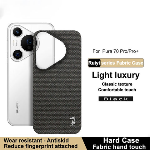 IMAK Ruiyi Series for Huawei Pura 70 Pro / Pura 70 Pro+ Case Fabric Texture Leather+PC Phone Back Cover