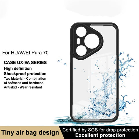 IMAK UX-9A Series for Huawei Pura 70 Case TPU+PC Anti-Scratch Clear Phone Cover