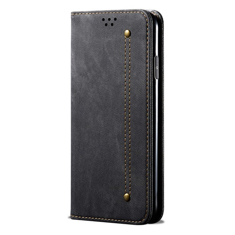 For Huawei nova 2i / Enjoy 70 Pro Leather Case Wallet Phone Cover Jeans Cloth Texture