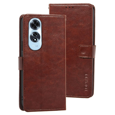 IDEWEI For Oppo A60 4G Case Wallet Leather Crazy Horse Texture Phone Cover