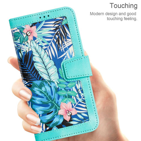 For Oppo Reno 9A Card Slot Case Flower Pattern PU Leather Flip Phone Cover