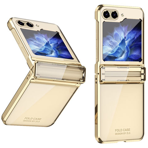 For Samsung Galaxy Z Flip7 FE 5G / Z Flip6 5G / Z Flip5 5G Case Electroplating Hard PC Folding Phone Cover