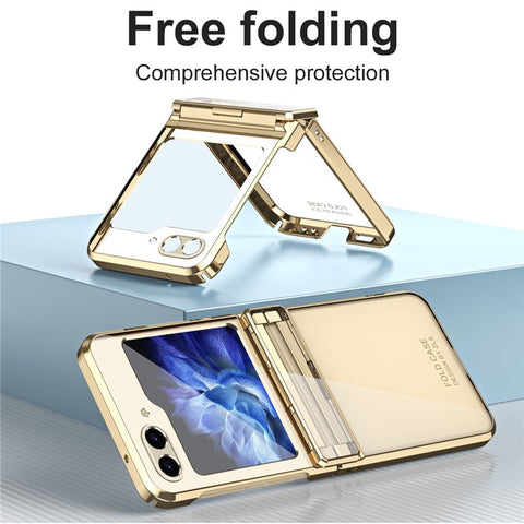 For Samsung Galaxy Z Flip7 FE 5G / Z Flip6 5G / Z Flip5 5G Case Electroplating Hard PC Folding Phone Cover