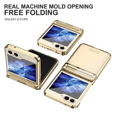 For Samsung Galaxy Z Flip7 FE 5G / Z Flip6 5G / Z Flip5 5G Case Electroplating Hard PC Folding Phone Cover