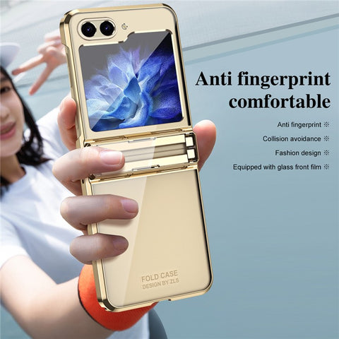 For Samsung Galaxy Z Flip7 FE 5G / Z Flip6 5G / Z Flip5 5G Case Electroplating Hard PC Folding Phone Cover