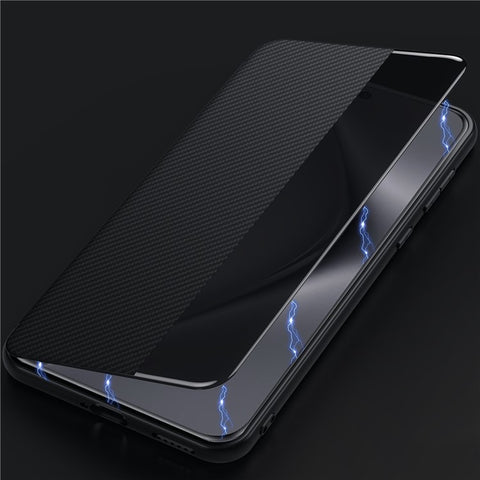 SULADA For Huawei Pura 70 Ultra Case Carbon Fiber Texture Leather Phone Cover Auto Sleep / Wake Up