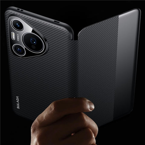 SULADA For Huawei Pura 70 Case View Window Leather Phone Cover with Auto Wake / Sleep