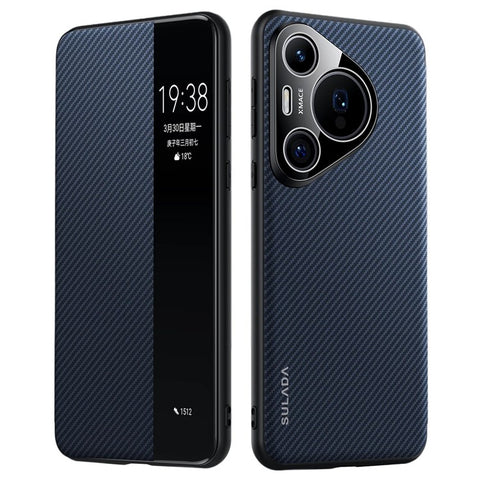 SULADA For Huawei Pura 70 Case View Window Leather Phone Cover with Auto Wake / Sleep