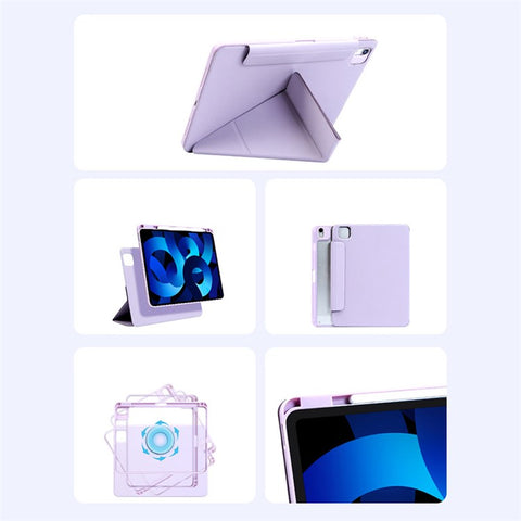 For iPad Air 13 (2026) / (2025) / (2024) Case PC+TPU+Leather Detachable Tablet Cover with Stand