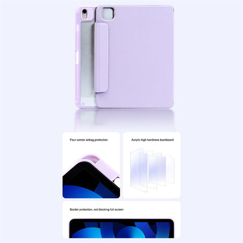 For iPad Air 13 (2026) / (2025) / (2024) Case PC+TPU+Leather Detachable Tablet Cover with Stand