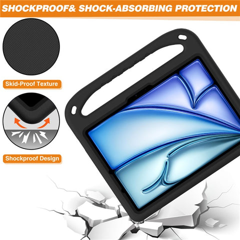 For iPad Air 11 (2026) / (2025) / (2024) / Pro 11 (2025) / 11 (2024) Case Hand Grip Kickstand Tablet EVA Cover