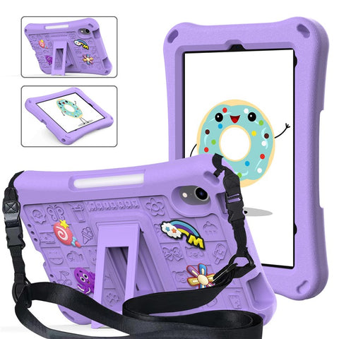 For iPad mini (2024) / mini (2021) Case EVA Tablet Kickstand Cover with Shoulder Strap
