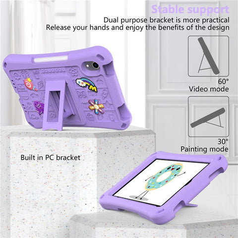 For iPad mini (2024) / mini (2021) Case EVA Tablet Kickstand Cover with Shoulder Strap