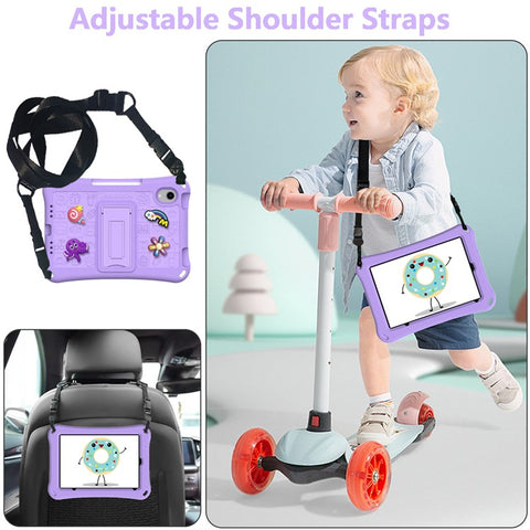For iPad mini (2024) / mini (2021) Case EVA Tablet Kickstand Cover with Shoulder Strap