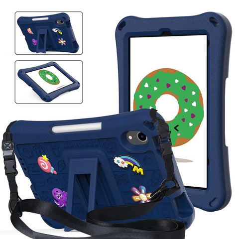 For iPad mini (2024) / mini (2021) Case EVA Tablet Kickstand Cover with Shoulder Strap