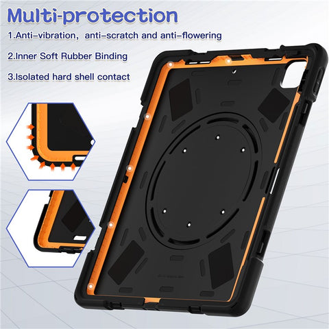 For iPad Air 13 (2026) / (2025) / (2024) / Pro 12.9 (2022) / (2021) / (2020) / (2018) Case TPU+PC+Silicone Tablet Cover Kickstand
