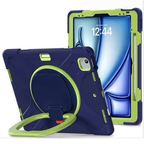 For iPad Air 13 (2026) / (2025) / (2024) / Pro 12.9 (2022) / (2021) / (2020) / (2018) Case TPU+PC+Silicone Tablet Cover Kickstand
