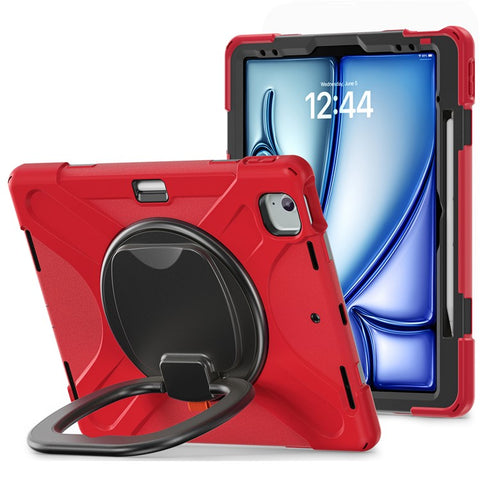 For iPad Air 13 (2026) / (2025) / (2024) / Pro 12.9 (2022) / (2021) / (2020) / (2018) Case TPU+PC+Silicone Tablet Cover Kickstand