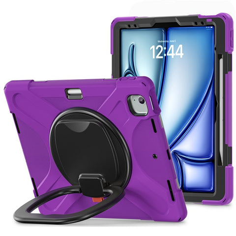 For iPad Air 13 (2026) / (2025) / (2024) / Pro 12.9 (2022) / (2021) / (2020) / (2018) Case TPU+PC+Silicone Tablet Cover Kickstand