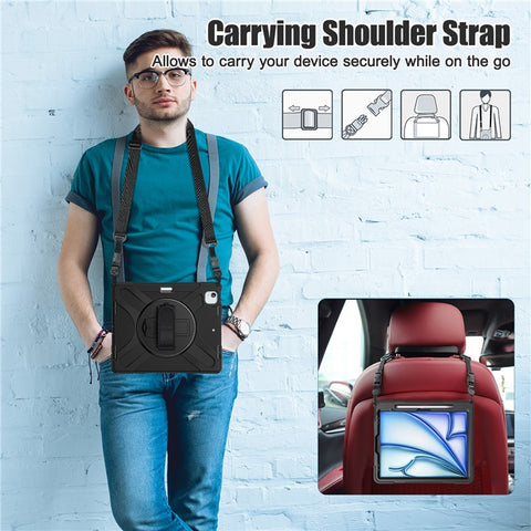 For iPad Air 13 (2026) / (2025) / (2024) / Pro 12.9 (2022) / (2021) / (2020) / (2018) Case PC+Silicone Tablet Cover Adsorption Pen Slot