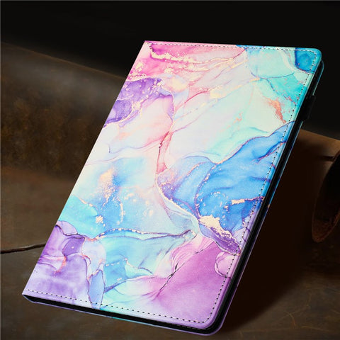 For Samsung Galaxy Tab A 10.1 (2016) T580 Case Business Folio Stand Marble Leather Tablet Cover