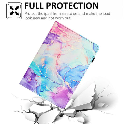 For Samsung Galaxy Tab A 10.1 (2016) T580 Case Business Folio Stand Marble Leather Tablet Cover