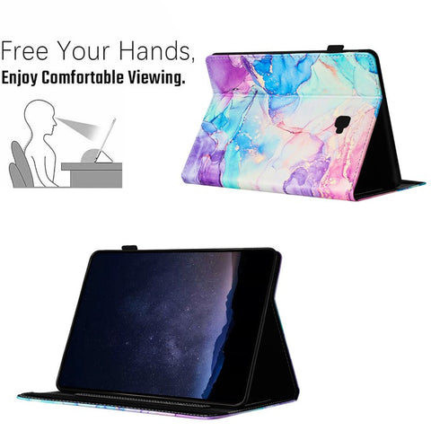 For Samsung Galaxy Tab A 10.1 (2016) T580 Case Business Folio Stand Marble Leather Tablet Cover
