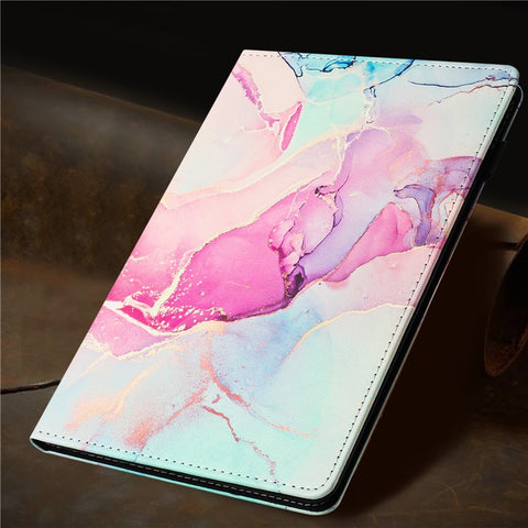 For Samsung Galaxy Tab A 10.5 (2018) T590 T595 Case Smart Leather Cover Multi-Angle Stand Marble Pattern