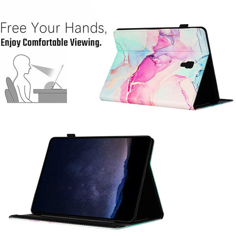For Samsung Galaxy Tab A 10.5 (2018) T590 T595 Case Smart Leather Cover Multi-Angle Stand Marble Pattern