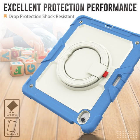 For iPad Air 13 (2025) / (2024) Case Hand Grip Kickstand PC+Silicone Tablet Cover with Strap