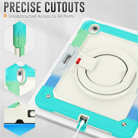 For iPad Air 13 (2025) / (2024) Kickstand Case PC+Silicone Tablet Cover with Strap