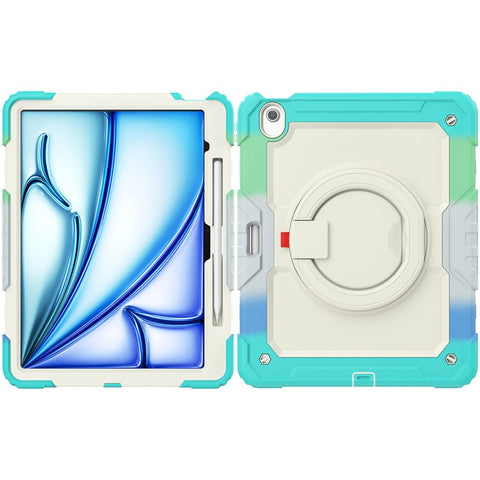 For iPad Air 13 (2025) / (2024) Kickstand Case PC+Silicone Tablet Cover with Strap