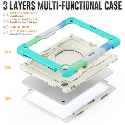 For iPad Air 13 (2025) / (2024) Kickstand Case PC+Silicone Tablet Cover with Strap