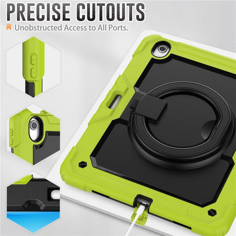 For iPad Air 13 (2026) / (2025) / (2024) Case PC+Silicone Tablet Cover with Kickstand, Strap