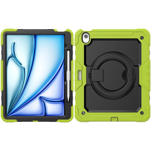 For iPad Air 13 (2026) / (2025) / (2024) Case PC+Silicone Tablet Cover with Kickstand, Strap