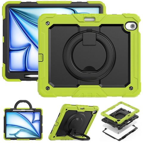 For iPad Air 13 (2026) / (2025) / (2024) Case PC+Silicone Tablet Cover with Kickstand, Strap