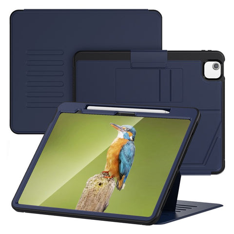 For iPad Air 13 (2026) / (2025) / (2024) Case with Card Slots PC+TPU+PU U-Shape Stand Tablet Cover