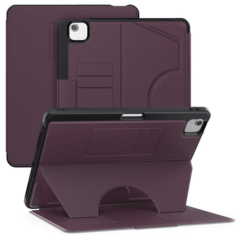For iPad Air 13 (2026) / (2025) / (2024) Case with Card Slots PC+TPU+PU U-Shape Stand Tablet Cover