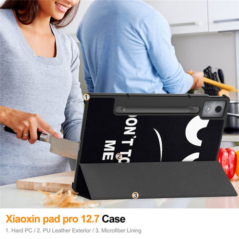 For Lenovo Xiaoxin Pad Pro 12.7 inch Case Pattern Print Leather Stand Tablet Cover