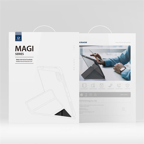 DUX DUCIS Magi Series for Samsung Galaxy Tab S10 Lite / S10 FE / Tab S9 / S9 FE Case Origami Stand Leather+PC+TPU Clear Back Cover