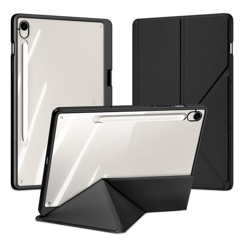 DUX DUCIS Magi Series for Samsung Galaxy Tab S10 Lite / S10 FE / Tab S9 / S9 FE Case Origami Stand Leather+PC+TPU Clear Back Cover