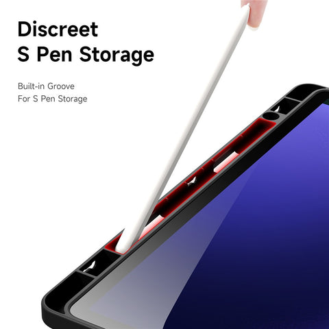 DUX DUCIS Magi Series for Samsung Galaxy Tab S10 Lite / S10 FE / Tab S9 / S9 FE Case Origami Stand Leather+PC+TPU Clear Back Cover