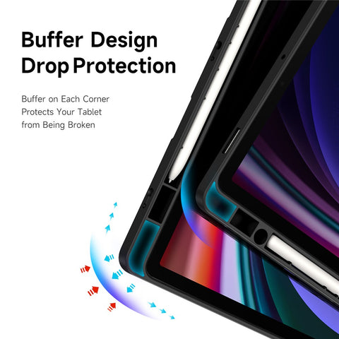DUX DUCIS Magi Series for Samsung Galaxy Tab S10 Lite / S10 FE / Tab S9 / S9 FE Case Origami Stand Leather+PC+TPU Clear Back Cover
